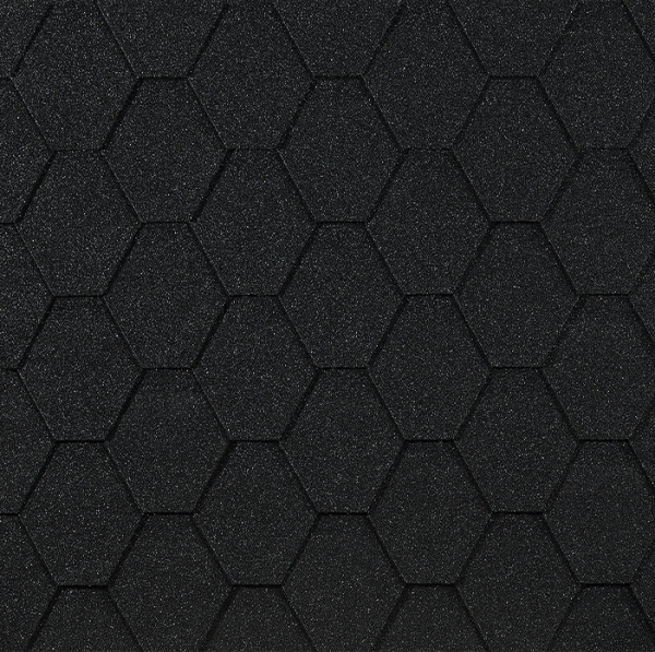 Гибкая черепица EURASIA Docke, Коллекция ШЕСТИГРАННИК Чёрный купить в Артеме