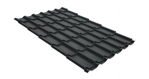 Металлочерепица классик GL 0,5 GreenCoat Pural Matt RR 23 темно-серый (RAL 7024 мокрый асфальт) купить в Артеме