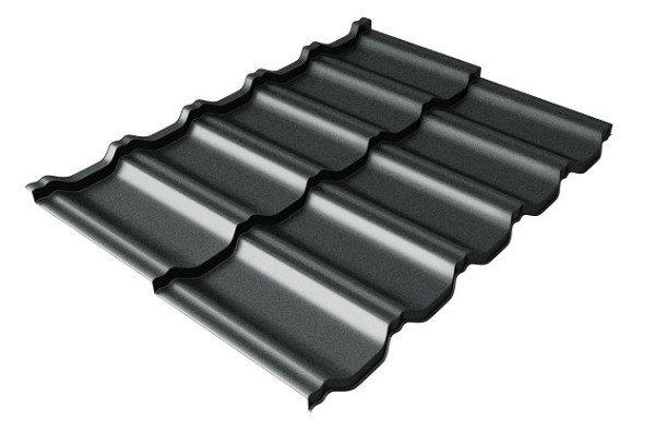 Металлочерепица модульная Квинта Uno Grand Line c 3D резом 0,5 Satin RAL 7016 антрацитово-серый купить в Артеме