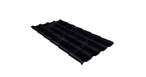 Металлочерепица камея 0,45 Drap RAL 9005 черный купить в Артеме