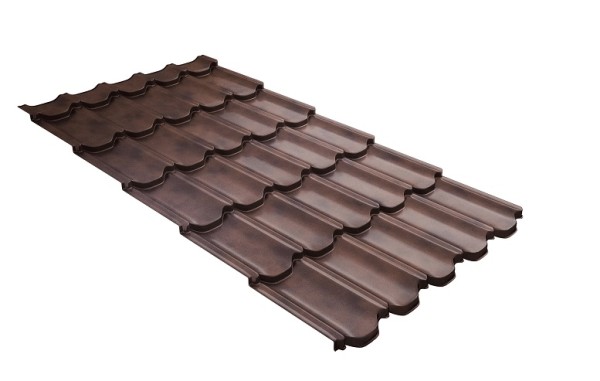 Металлочерепица квинта плюс с  3D резом 0,45 Safari Twincolor Brown купить в Артеме