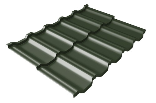 Металлочерепица модульная Квинта Uno Grand Line c 3D резом 0,5 GreenСoat Pural RR 11 темно-зеленый (RAL 6020 хромовая зелень) купить в Артеме
