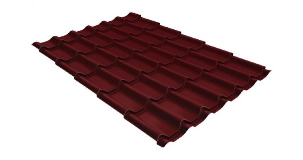 Металлочерепица классик GL 0,5 Velur20 RAL 3005 красное вино купить в Артеме