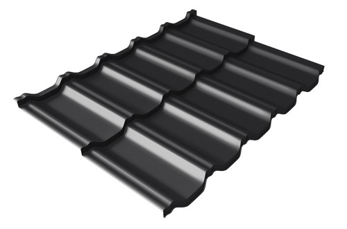Металлочерепица модульная Квинта Uno Grand Line c 3D резом 0,5 Quarzit lite RAL 9005 черный купить в Артеме