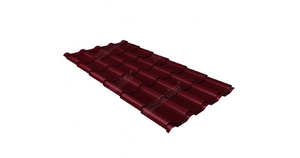 Металлочерепица камея 0,5 Satin RAL 3005 красное вино купить в Артеме