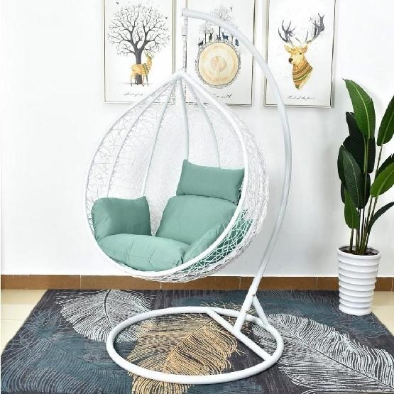 Кресло Подвесное из искусственного ротанга AFM-168A-L White/Green купить в Артеме