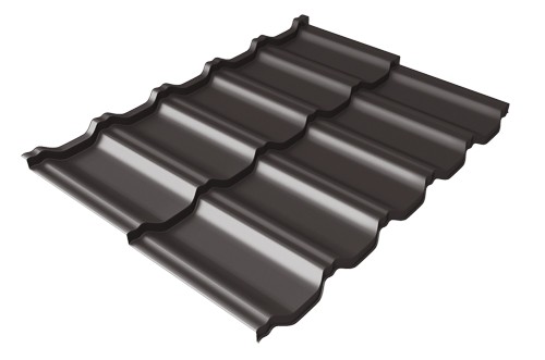 Металлочерепица модульная Квинта Uno Grand Line c 3D резом 0,5 Satin Мatt RR 32 темно-коричневый купить в Артеме