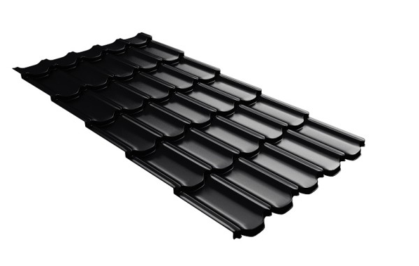 Металлочерепица квинта плюс с 3D резом 0,5 Satin RAL 9005 черный купить в Артеме