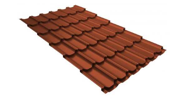 Металлочерепица квинта плюс 0,5 GreenCoat Pural RR 750 кирпично-красный (RAL 8004 терракота) купить в Артеме